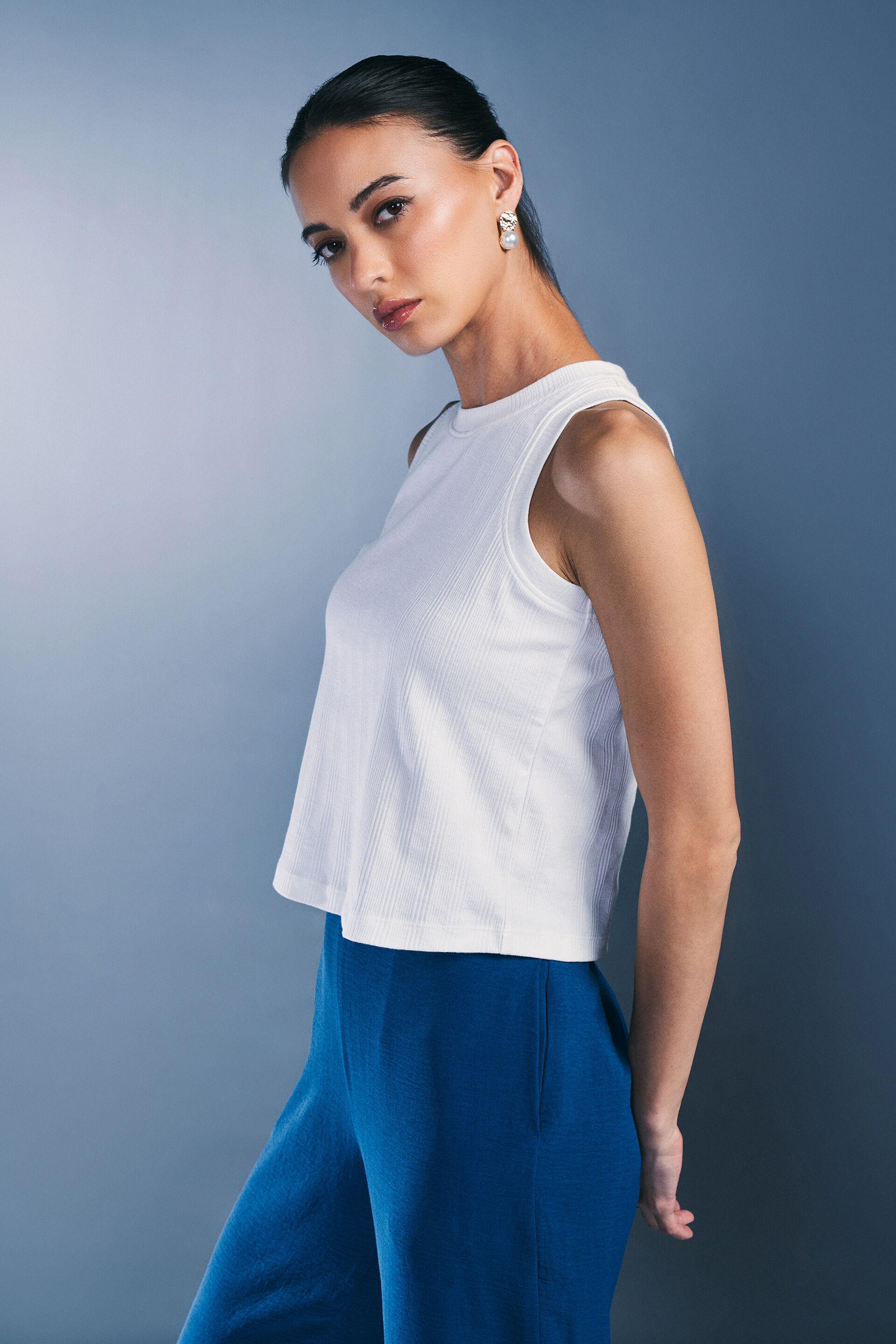 Sleek Chic Top, White, image 6
